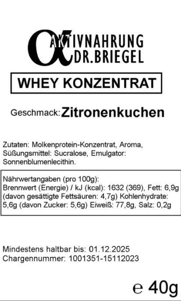 Aktiv Whey Konzentrat 40g-Packung